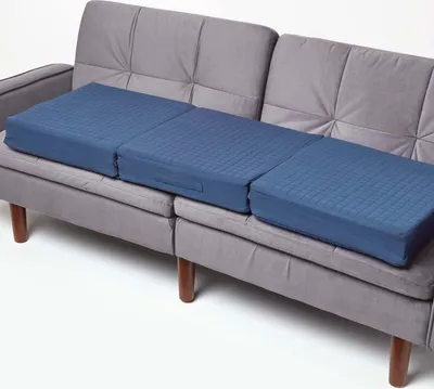 Produktbild von HOMESCAPES Sofa-Auflage 150 x 50 cm für 3-Sitzer, dunkelblau - großes Sitzkissen orthopädisch
