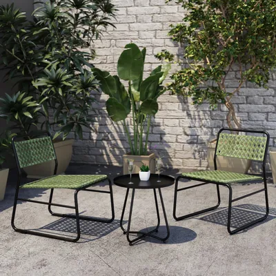 Obrázok produktu pre Bistro set 'Brienza' 3-dielny set polyrattan zelený