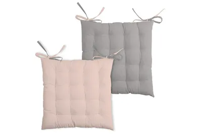 Obrázek produktu pro Podsedák na židli DUO COLOR pudrová růžová/světle šedá 40x40x4 cm France (cena za 1 kus)