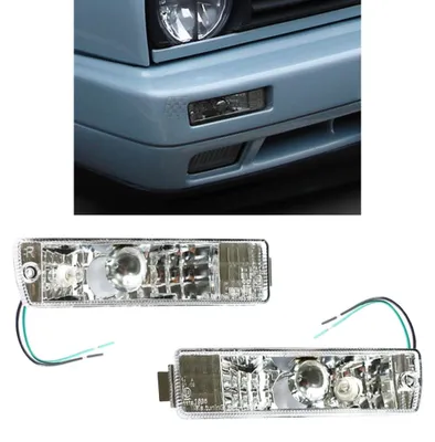 Für Golf 2 II Jetta II 2x Frontblinker Blinker Chrom passend mit GL Stoßstange in der Farbe Chrom von Goingfast