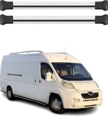 Image de Barres de toit transversale pour VW Peugeot Boxer 2006-2024 Aluminium Gris 2Pcs