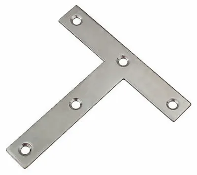 Produktbild von Edelstahl T-Blech Lochplatten Holzverbinder Lochblech Flachverbinder 5-18 120x120mm 1 Stück