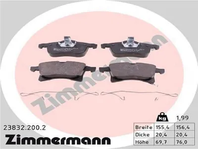 Produktbild von ZIMMERMANN Bremsbeläge Satz Vorne Bremsklötze für OPEL Corsa D Schrägheck (S07) 23832.200.2