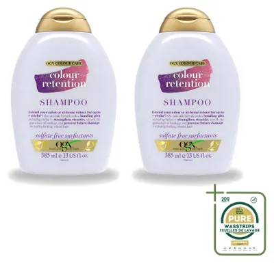 Produktbild von 2 x OGX Colour Retention Shampoo für gefärbtes Haar 385 ml - Vorratspackung - 2 Stücke