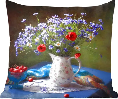 Produktbild von MuchoWow® Zierkissen Sofakissen Wohnzimmer Dekokissen 40x40 cm Blumen - Farben - Stilleben - Foto Kissen - Schlafzimmer Dekoration