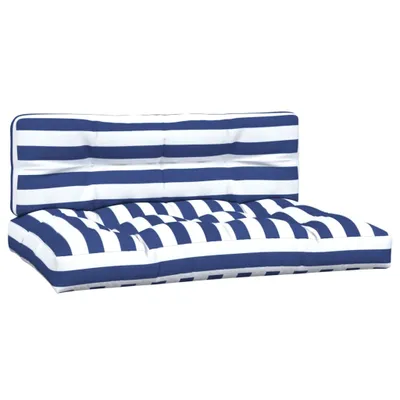 Immagine prodotto di Cuscini per Pallet 2 pz Strisce Blu e Bianche in Tessuto