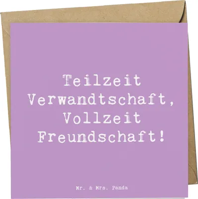 Produktbild von Mr. & Mrs. Panda Glückwunschkarte Spruch Halbbruder Freundschaft - Lavendeltraum - Geschenk, Erinnerung, Lächeln, Verbundenheit, Familie, Klappkarte, faltkarte, Grußkarte