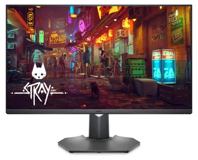 A computer monitor displaying a video game scene, with the game's logo in the foreground.