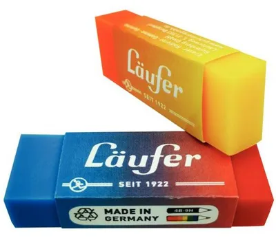 Produktbild von Radierer Plast 0120, für Bleistifte/Farbstifte auf Papier, transluzenter Kunststoffradierer, 65 x 21 x 12 mm, Radierer 2-farbig, Banderole 2-farbig