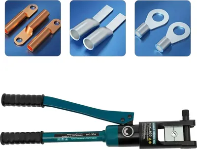 Produktbild von Hydraulische Crimpzange - 16 t Handpresse - PEX V-Kontur - Aluminiumgehäuse - Kabelschuhpresse - Multifunktion für Elektroinstallation