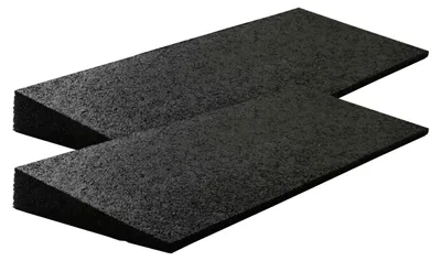 Produktbild von Bordsteinrampe Gummi 43mm 50x20x4,3cm Set= 2 Stück schwarz SZAGATO Schwellenrampe Auffahrhilfe Bordsteinkeile Auffahr Rampe Bordsteinkanten Gummikeil
