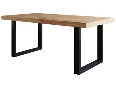 Produktbild von Esstisch - Ausziehbarer Tisch - 140x80 cm - Klapptisch Esstisch - ausziehbar auf 240 cm - Eiche Artisan - mit schwarzen Beinen - Loft Tisch