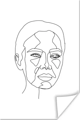 Produktbild von MuchoWow® Poster Frau - Porträt - Strichzeichnung 40x60 cm - Plakate für die Wand - Poster Babyzimmer