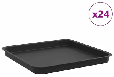 Productafbeelding van vidaXL Vierkante plantenbakken, 24 stuks, zwart, 36 x 36 x 2,5 cm