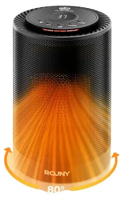 Obrázek produktu pro Elektrický ohřívač místnosti, oscilační design, nastavitelný termostat, černý, EU, 1200 W