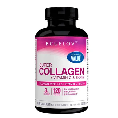 Image de Super Collagène + Vitamine C avec Biotine – Peau jeune – 120 capsules