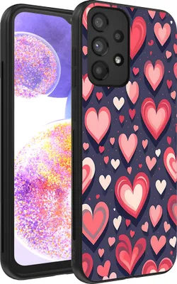 Produktbild von Smartphonica Telefon Fall geeignet für Samsung Galaxy A23/A23 5G mit Herzen Impressum - TPU Backcover Fall mit Herz-Design
