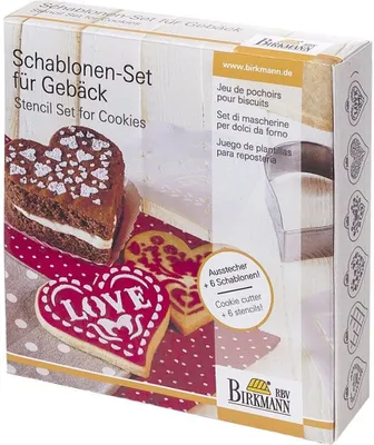 Produktbild von Birkmann Schablonen Set für GebäckHerz 7 teilig 146044