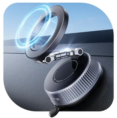 Magnetische Auto-Handyhalterung, Vakuum-Saugnapf, 360° drehbar