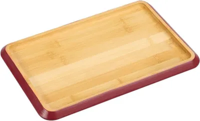 Immagine prodotto di KESPER | Tagliere | Materiale: Bambù. Dimensioni: 30,5 x 20 x 2 cm. Colore: Marrone con bordo color bacca. Codice prodotto: 58373