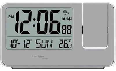 Zdjęcie produktu dla Budzik projekcyjny - Radiosterowany zegar - Projekcja temperatury i czasu - Wyświetlacz daty i dnia tygodnia - Funkcja drzemki