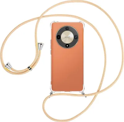 Produktbild von Handykette Backcover-Schutzhülle mit Band (Metall silberfarben) für Honor X9b (6.78'') - Goldkordel