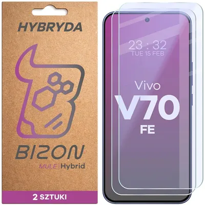 Produktbild von 2x Flexibles Hybridglas für Vivo V70 FE 5G, Bizon Hybrid Mule Duo