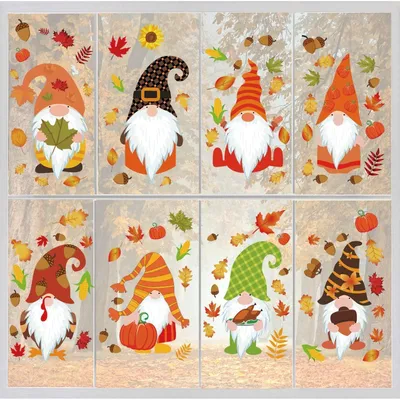 Produktbild von Fensteraufkleber Erntedankfest Herbst Ahornblätter 8 Stück PVC