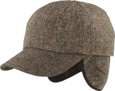 Winter Baseball-Cap mit Fischgrätmuster mit Ohrenschutz von Hut-Breiter in blau