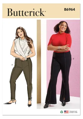 Productafbeelding van Damenpatroon Butterick B6964W3: Broek, maten 58-66