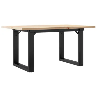 Image de Table basse cadre en O 80x50x40 cm bois de pin massif et acier
