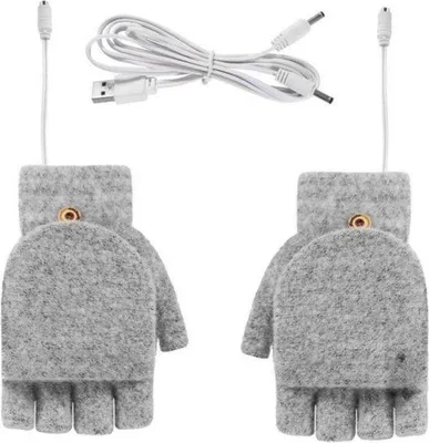 Productafbeelding van Elektrische winterhandschoenen - USB-oplaadbaar - Verwarmde handschoenen - Grijs