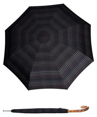 Obrázek produktu pro Knirps KNIRPS T.772 LONG automatic Check Black - pánský holový vystřelovací deštník