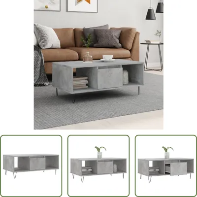 Produktbild von The Living Store Couchtisch Betongrau 90x50x36,5 cm Holzwerkstoff