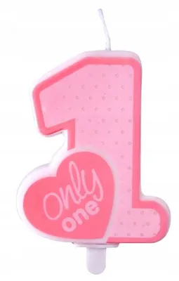 Zdjęcie produktu dla Świeczka urodzinowa Only One, j. różowy, 8cm