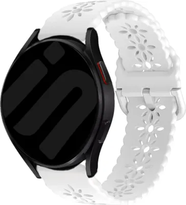 Produktbild von Strap-it Samsung Galaxy Watch 6 - 44mm Gemustertes Silikon Armband (Weiß)