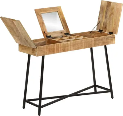 Produktbild von vidaXL Schminktisch 105x35x75 cm Raues Massivholz Mango und Eisen