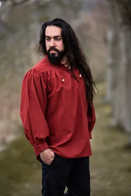 Produktbild von Mittelalter Schnürhemd Rot "Friedrich" S