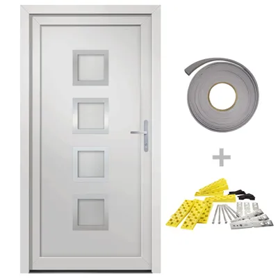 Zdjęcie produktu dla vidaXL Drzwi wejściowe białe 98x200 cm PVC