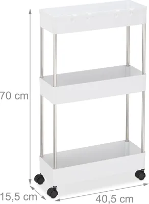 Obrázok produktu pre Relaxdays 4052025985585, Polica pre rack, Voľne stojace, Plast, Nerezová oceľ, Čierna, Strieborná, Biela, Kúpeľňa, Kuchyne, 6 kg