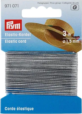 Obrázok produktu pre Elastická šnúrka, 1,5 mm, strieborná, 3 m