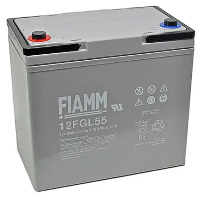 Produktbild von Fiamm 12FGL55 Blei Akku mit M6 Schraubanschluss 12V, 55000mAh
