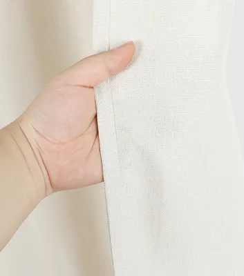 Zdjęcie produktu dla INF Naturalna lniana zasłona prysznicowa - wodoodporny panel zasłony łazienkowej z haczykami B