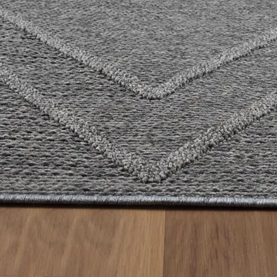 Produktbild von Villa Möbel Pativa Terrasse, Garten, Balkon-Teppich, Outdoorteppich, Boho-Design, Farbe:Grau, Grösse:80x150 cm