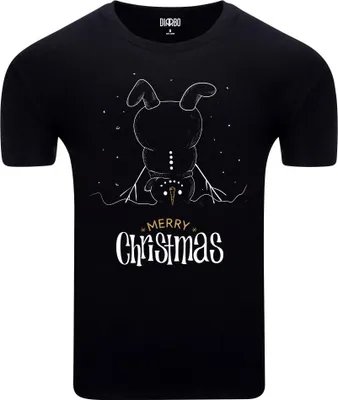 Produktbild von Diarbo Herren T-Shirt mit Weihnachtsdruck Frohe Weihnachten Schneemann Schwarz Gr.L