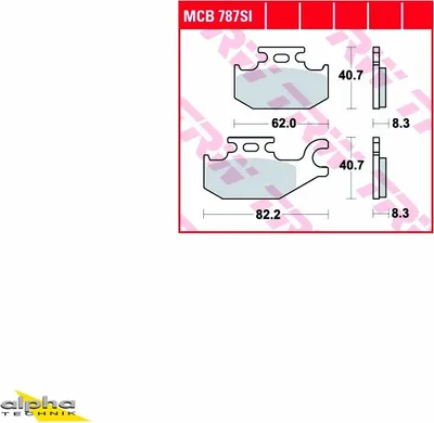 Image de TRW Plaquette de frein Trw Sinter Mcb 787 Si