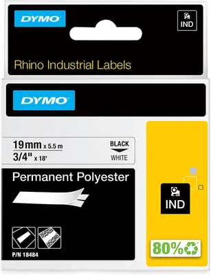 Produktbild von DYMO     Rhino Band Polyes. 19mmx5.5m schwarz->weiß