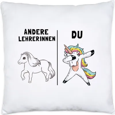 Produktbild von Andere Lehrerinnen Du Kissen inkl. Füllung beste Lehrerin der Welt Einhorn Dankeschön & Abschied Lieblingslehrer