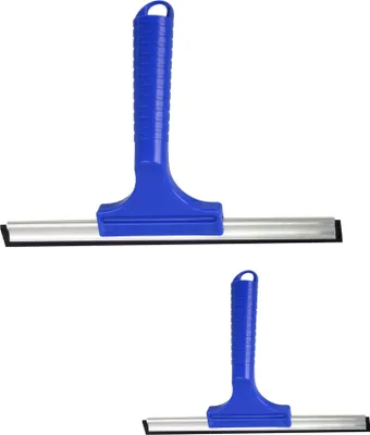 Immagine prodotto di Set economico Novaliv tergivetro 23 cm + 35 cm striscia in alluminio con labbro in gomma per tergivetri senza striature Detergente per finestre blu Detergente per finestre Detergente per finestre Spatola per doccia