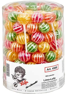 Zdjęcie produktu dla Küfa Limo Lolly o smaku owocowym pakowane pojedynczo 100 sztuk 1800g